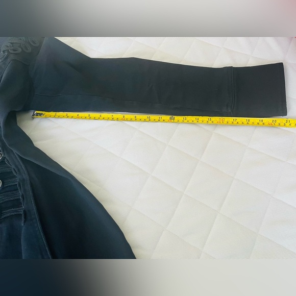 Tripp NYC Black denim jacket blazer long Military band coat cord embroidery US S - Picture 14 of 16